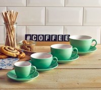 Green Coloured Cups & Saucers4